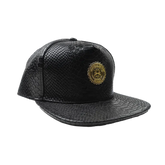 Capital Gains Men's Streetwear Snake Leather Black Adjustable Strap Back Hat